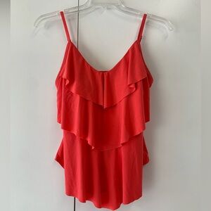 Aqua Green Women’s Coral Ruffled Tankini Swim Top - sz M